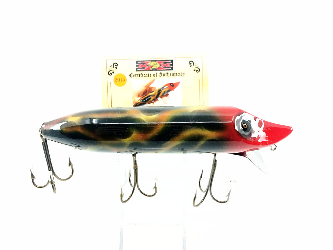 Musky Dan (XXX Lures) Musky Vamp, Vamp on Fire Color w/COA