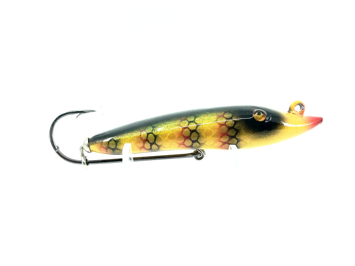 Musky Dan (XXX Lures) Single Hook Pikaroon, Perch Color