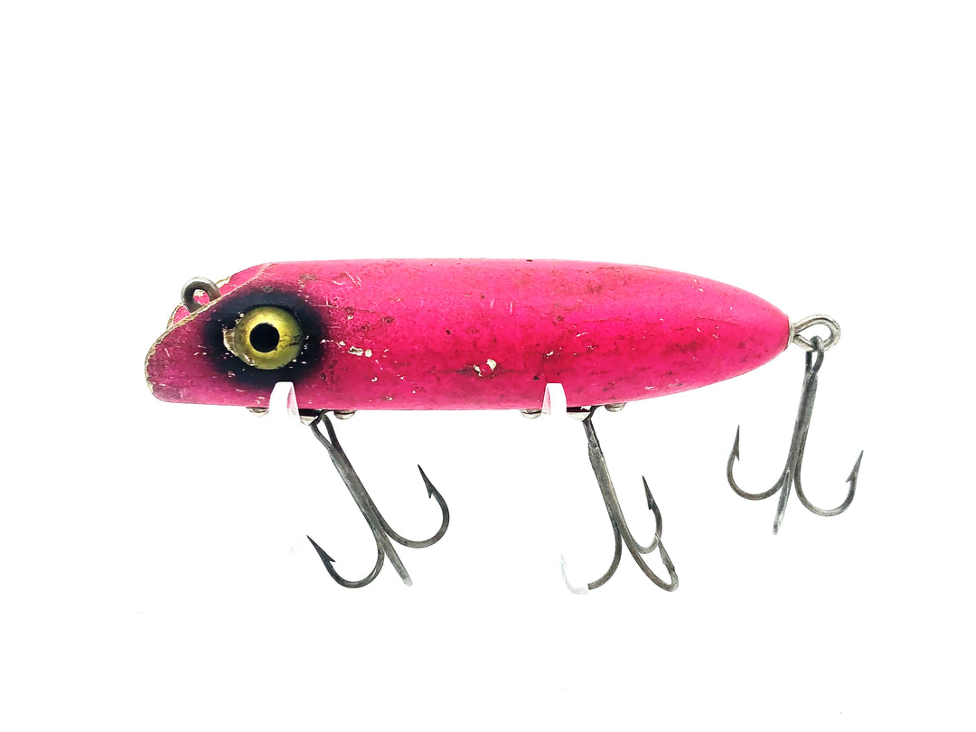 South Bend Bass-Oreno, Neon Red, Black "Shadow-O-Wave" "Firelacquer"-Pressed Eyes
