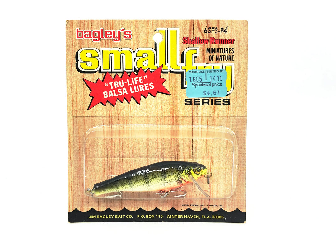 Bagley Small Fry 6SF3-P4, Perch on White Color on Card