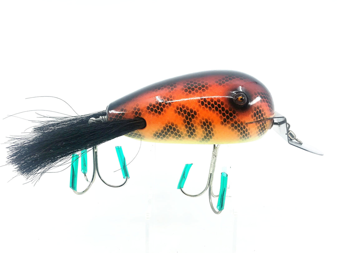 Musky Dan (XXX Lures) Giant Dingbat 6", Orange/Black Scale & Back Color
