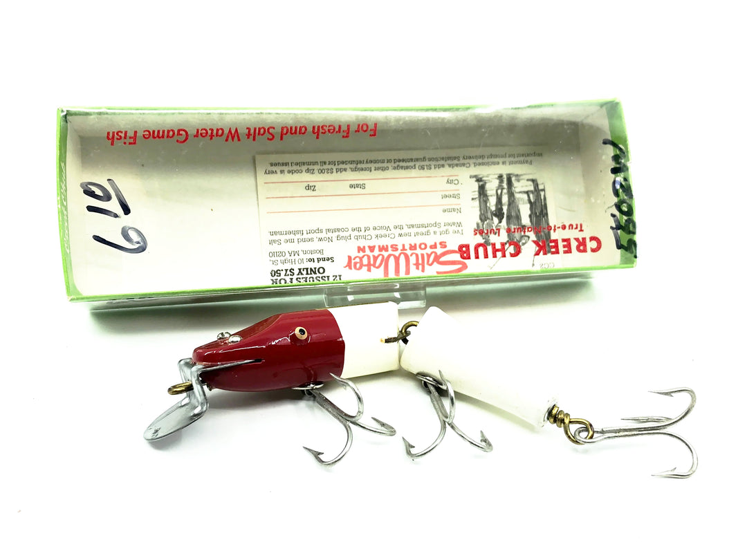 Creek Chub Jointed Snook Pikie 5500, Red White Color 5502W with Box