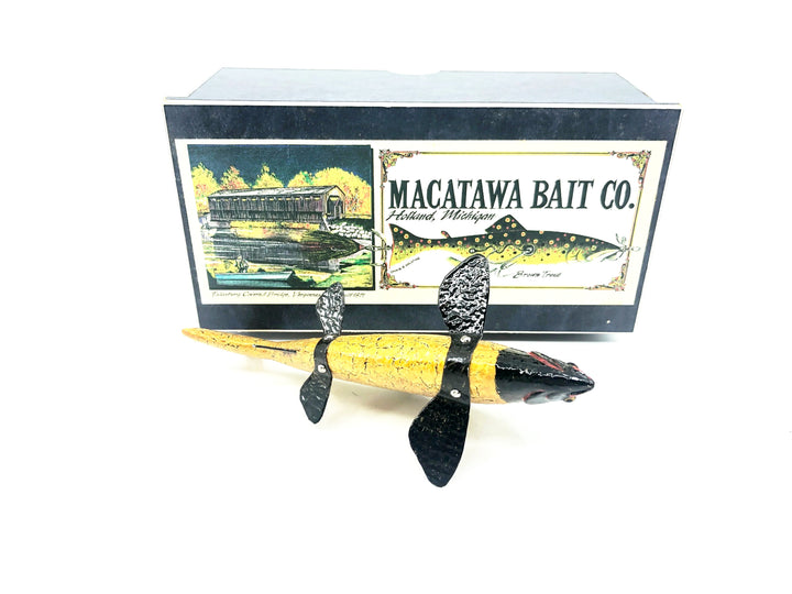 Macatawa Bait Co. Gold/Black Salmon Decoy w/Box