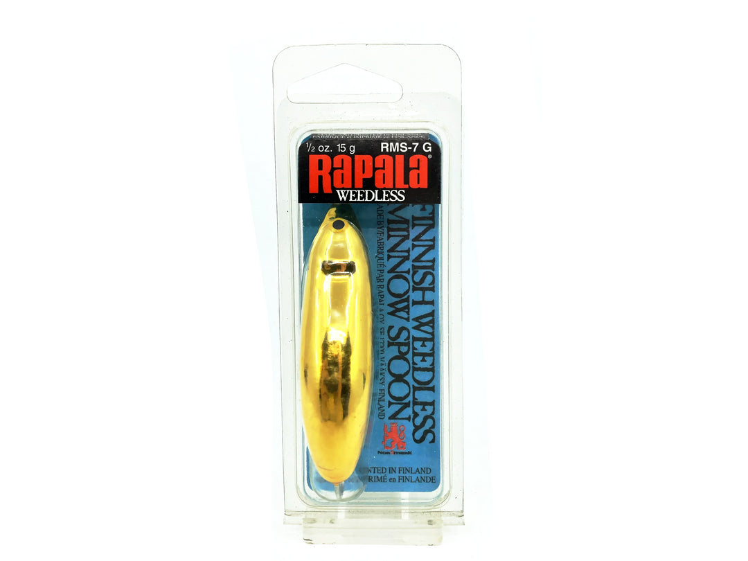 Rapala Minnow Spoon Weedless RMS-7, G Gold Color on Card