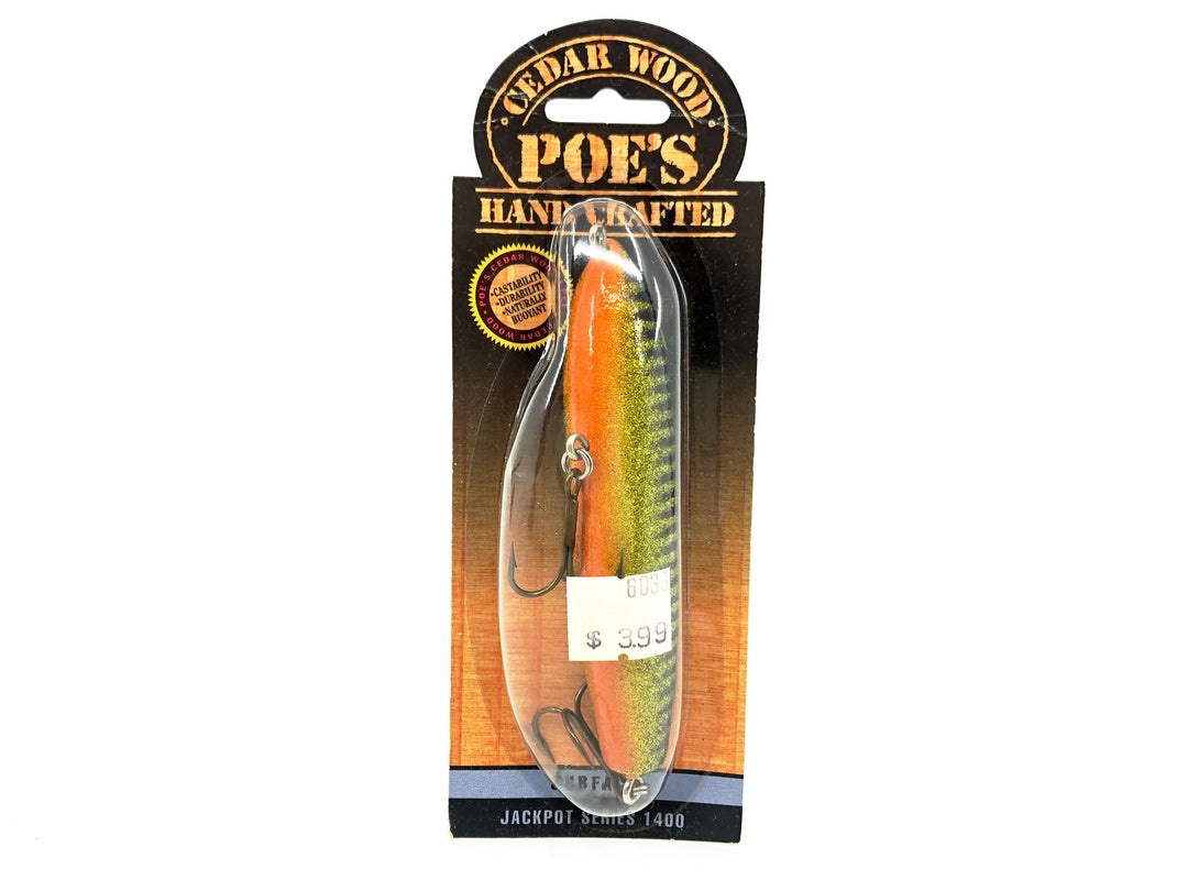 Poe's Jackpot 1400 Series, #82 Black/Hot Chartreuse Black Crawdad/Hot Belly Color on Card