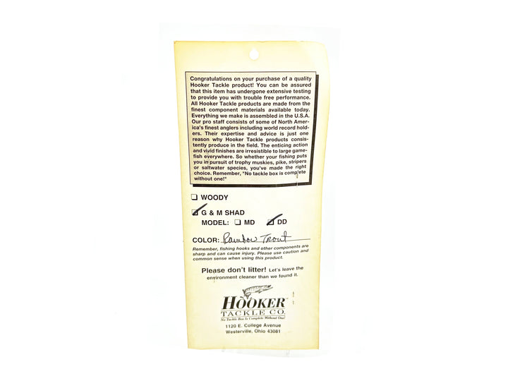 Hooker Tackle Co. G & M Shad, Rainbow Trout Color on Card