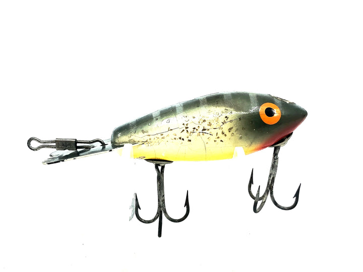 Wooden Bomber 400 Series, #70 Silver Black Back/Yellow Belly/Silver Sparkle Color