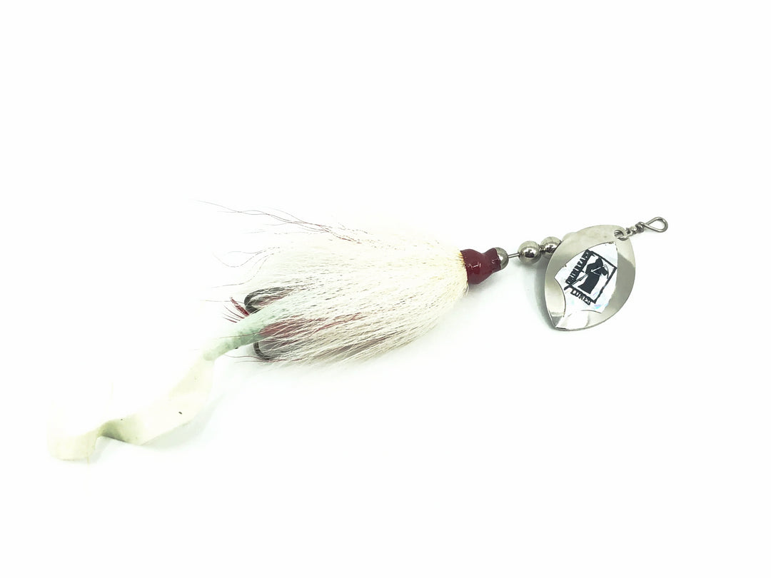 Grim Reaper Inline Spinner 1oz, Silver Blade/White Bucktail & White Tail