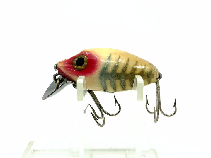 Heddon Wooden Midgit Digit River Runt, XRW White Shore Minnow Color