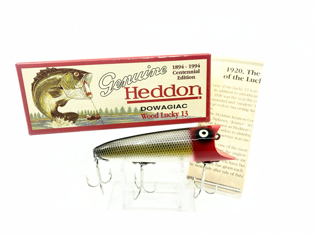 Heddon Centennial Edition Wood Lucky 13 New in Box NO. X2500W-JRH-Frog Scale Red Head Numbered!