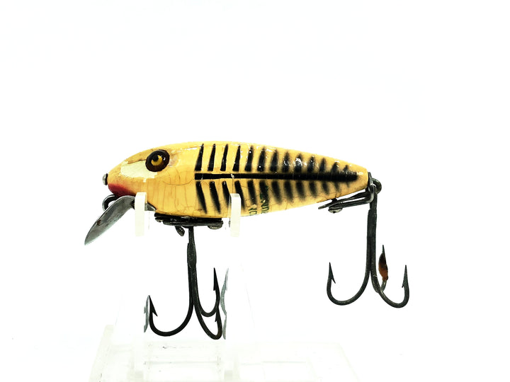 Heddon Wooden River Runt 110, Uncatalogued XBW White & Black Shore Minnow Color