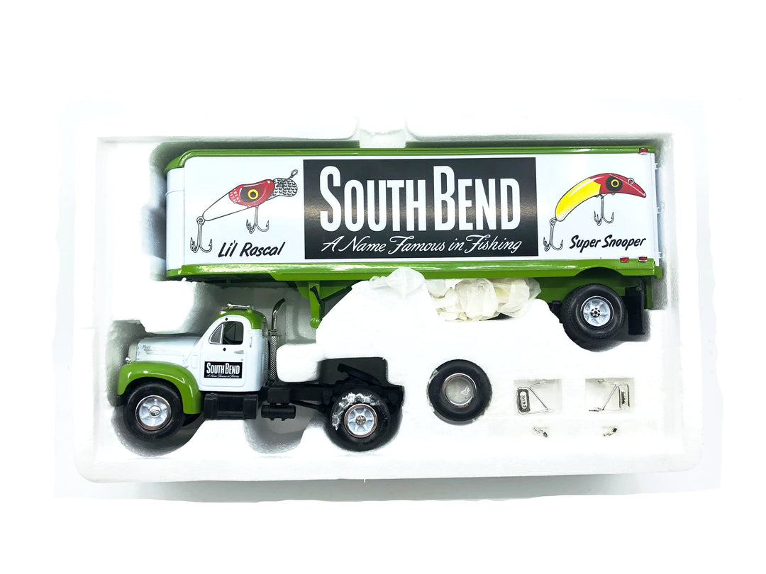 First Gear 1960 Mack Tractor & Trailer B-61, South Bend Fishing w/Box