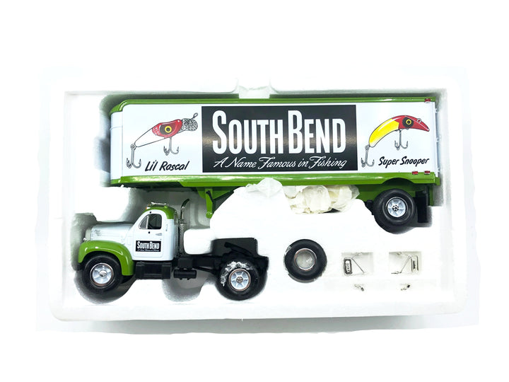 First Gear 1960 Mack Tractor & Trailer B-61, South Bend Fishing w/Box
