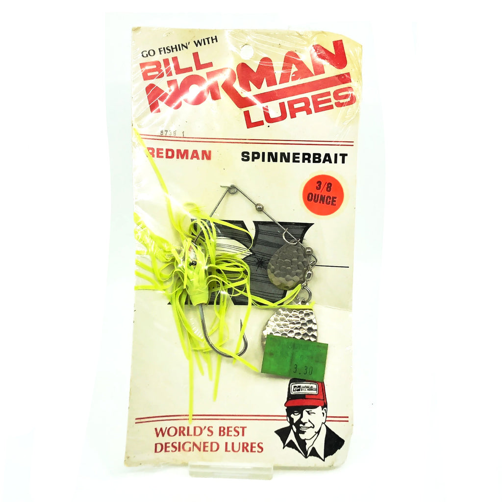 Bill Norman Redman Spinnerbait 3/8oz 8738, #1 Chartreuse Color on Card – My  Bait Shop, LLC