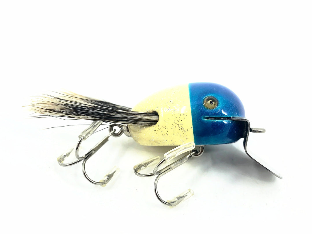 Musky Dan (XXX Lures) Baby Dingbat, Blue Head/White/Silver Flitter w/COA