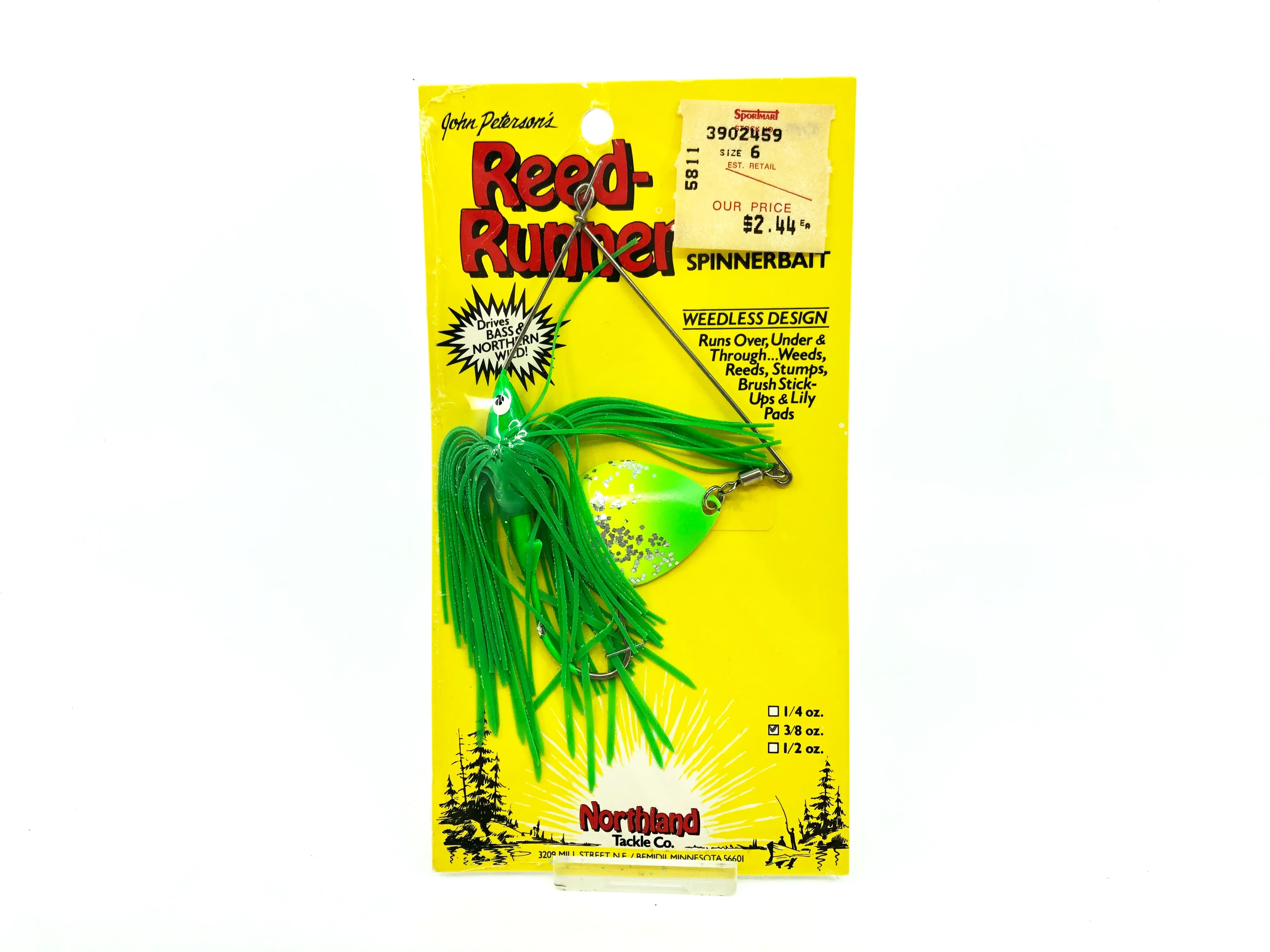 Northland Fishing Tackle Reed Runner Single Spin 3/8oz, #14 Parakeet C ...