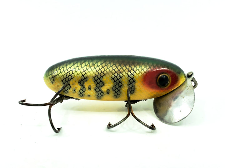 Arbogast Jitterbug 5/8oz 1st Gen Hardware, Perch Color, Cedar Jitterbug