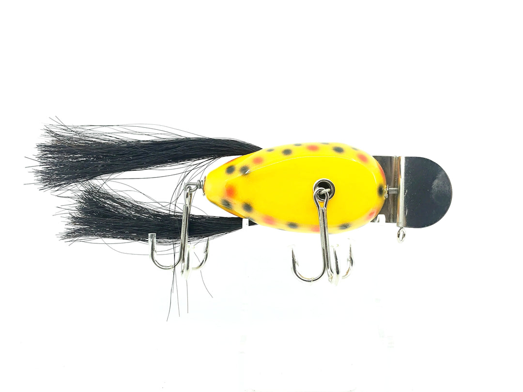 Musky Dan (XXX Lures) Husky Dingbat, Yellow/Red & Black Dots Color