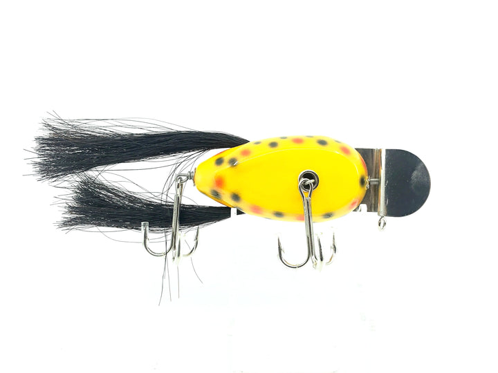 Musky Dan (XXX Lures) Husky Dingbat, Yellow/Red & Black Dots Color