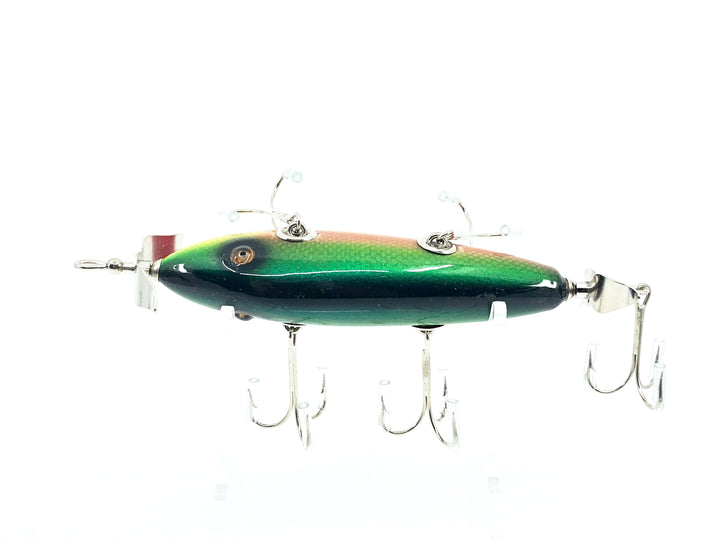 Musky Dan (XXX Lures) 5 Hook Minnow (150), Green/Red/Gold Scale w/COA