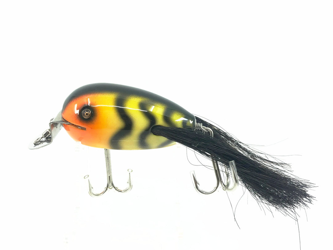 Musky Dan (XXX Lures) Husky Dingbat, Yellow/Orange Face/Black Ribs Color