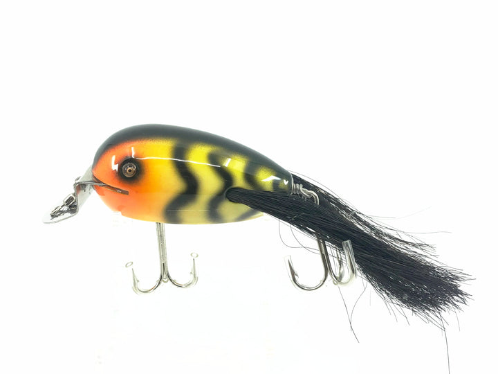 Musky Dan (XXX Lures) Husky Dingbat, Yellow/Orange Face/Black Ribs Color