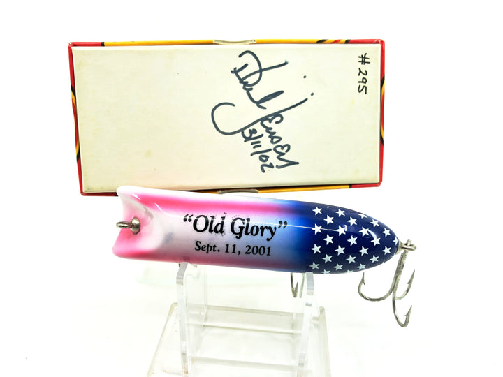 Luhr-Jensen South Bend "Old Glory" Sept. 11 2001 Bass-Oreno Red White Blue New in Box Signed by Phil Jensen #295