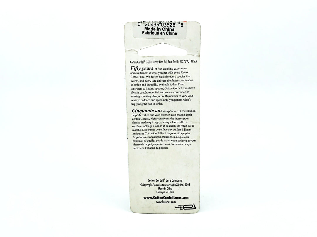 Cotton Cordell Rattle Super Spot, Bluegill Color on Card