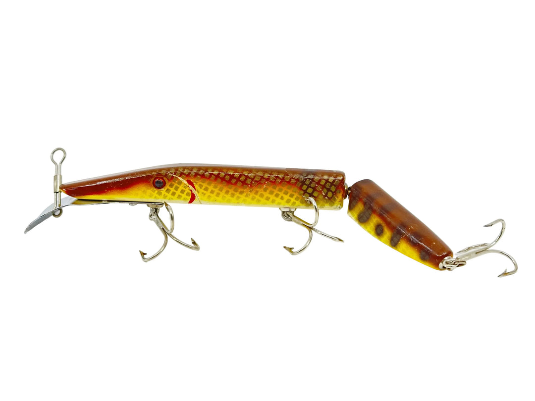 Alzbaits Al Tumas Jointed Musky Lure, Brown/Yellow Scale Finish Color