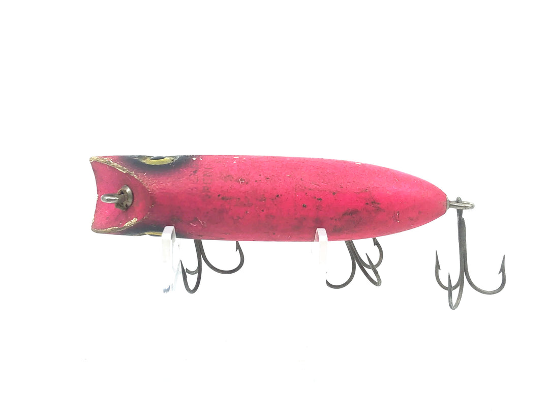 South Bend Bass-Oreno, Neon Red, Black "Shadow-O-Wave" "Firelacquer"-Pressed Eyes