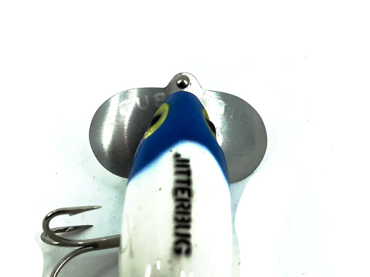 Arbogast Jitterbug 5/8oz, Blue Head/White Body Color