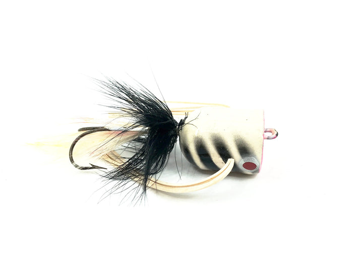 Large Vintage Fly Popper, White/Black Ribs Color