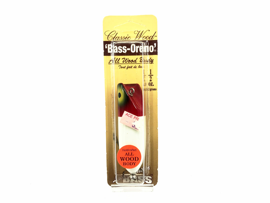 Luhr-Jensen South Bend Bass/Babe Oreno, Red Head/White Color on Card