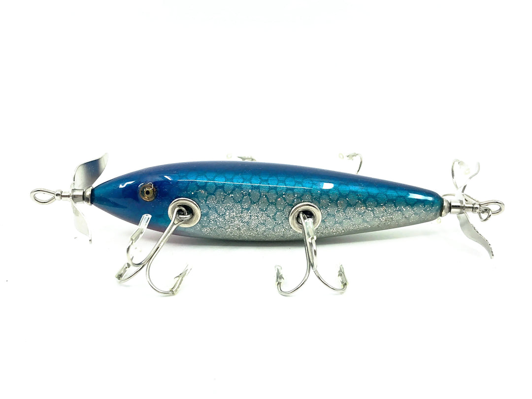 Musky Dan (XXX Lures) 5 Hook Minnow, Blue Scale/Silver Flitter