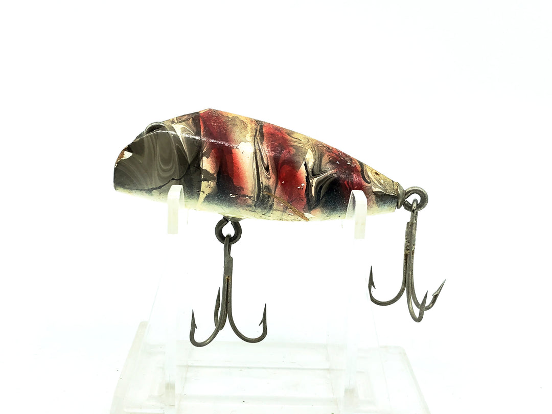 Eppinger Dardevle Osprey Bass Plug, Marbleized White Gray/Red Ribs Color