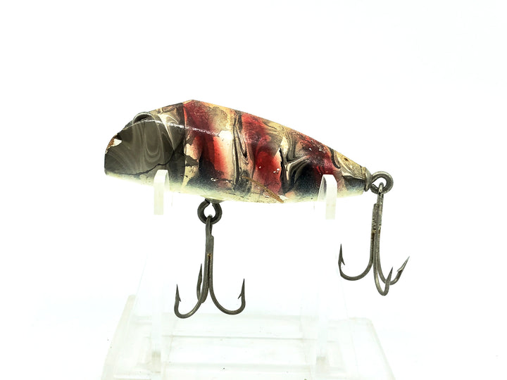 Eppinger Dardevle Osprey Bass Plug, Marbleized White Gray/Red Ribs Color