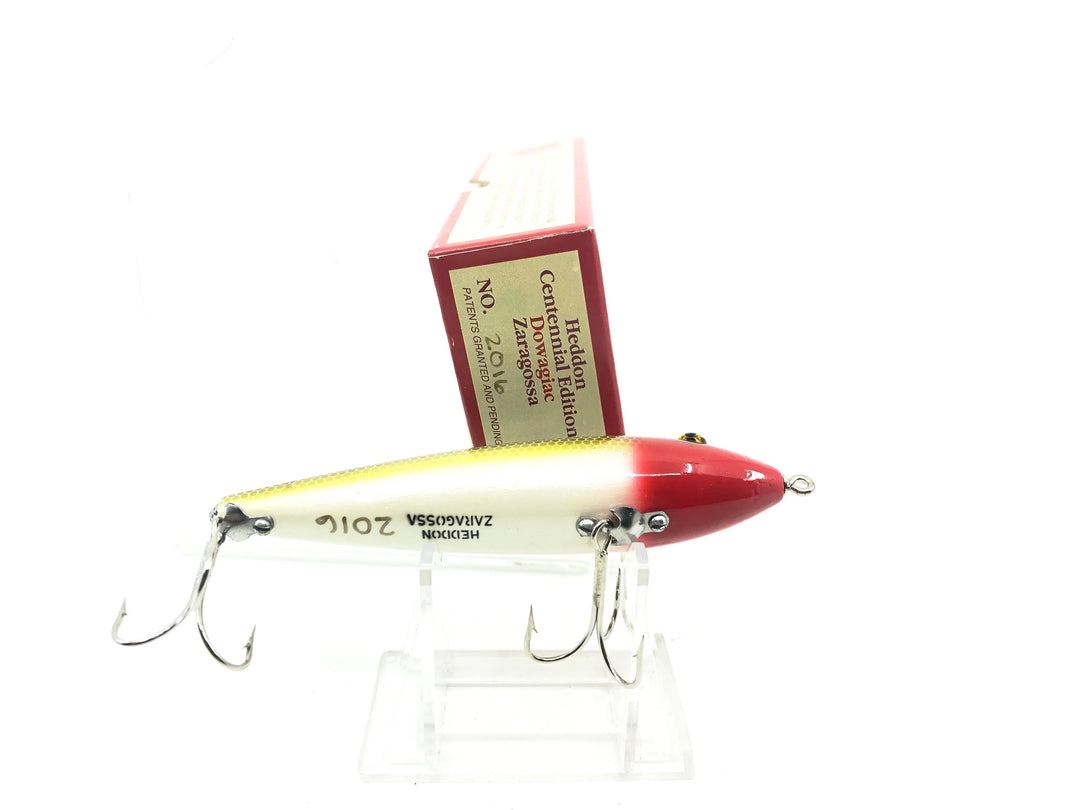 Heddon Centennial Edition Wood Zaragossa New in Box NO. X6500W-JRH - Frog Scale Red Head Numbered!
