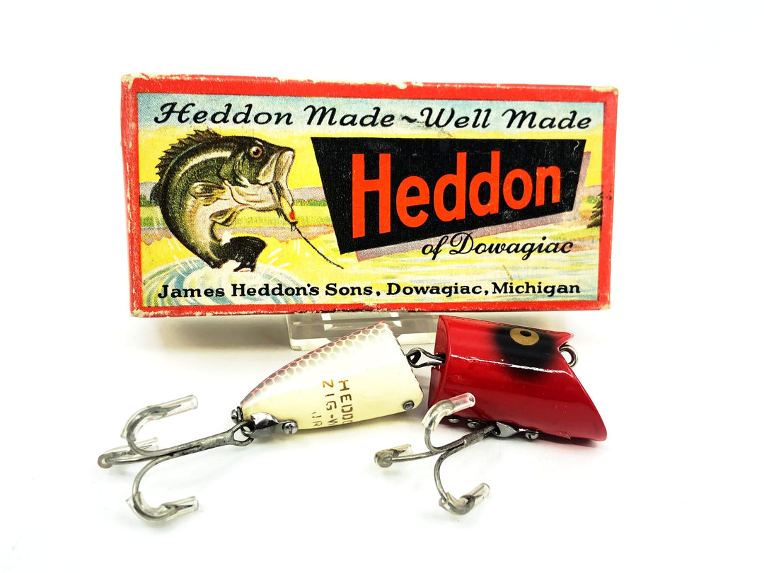 Heddon Zig Wag 8340, PRH Shiner Scale/Red Head Color with Box & Catalog