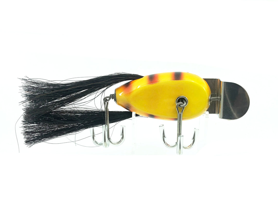 Musky Dan (XXX Lures) Husky Dingbat, Orange/Black & Red Ribs Color