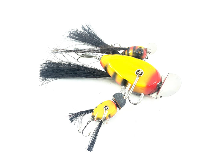 Musky Dan (XXX Lures) Husky Dingbat Trio, Gold/Yellow/Red/Black Back & Ribs Color w/COA