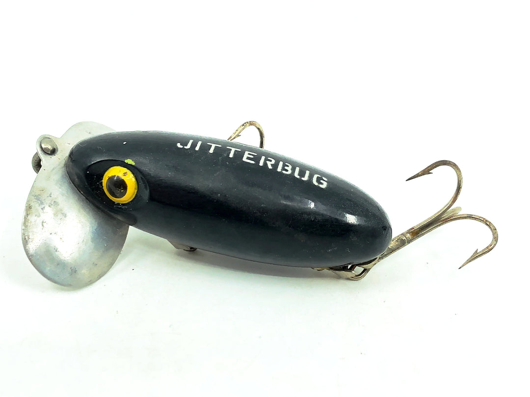 Arbogast Jitterbug 5/8oz, Black Color, Vintage Bugged-Eyed Model