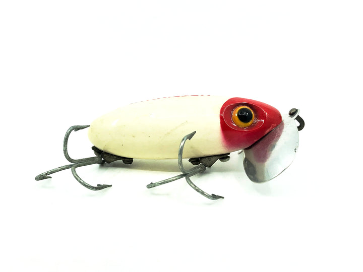 Arbogast Jitterbug 5/8oz, Red Head/White Color, Vintage Bugged-Eyed Model