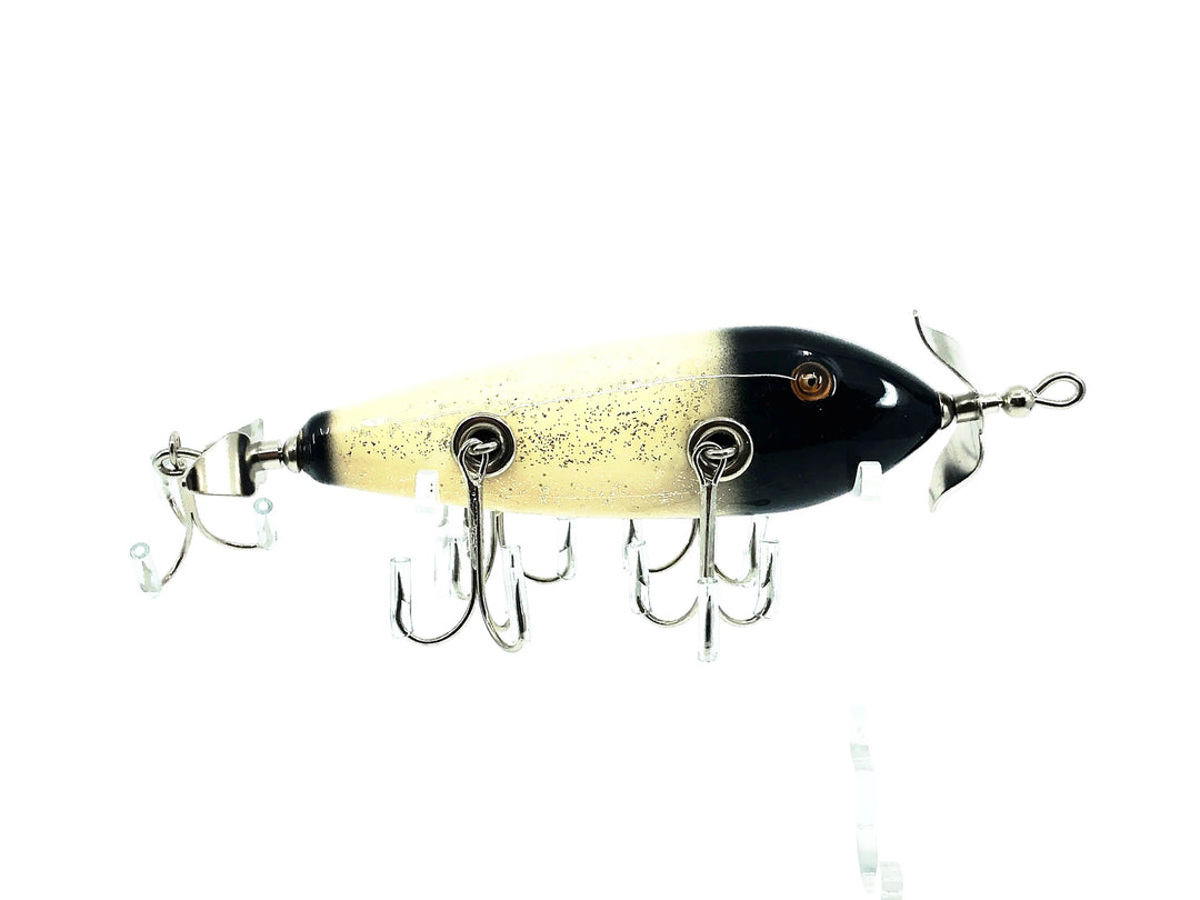 Musky Dan (XXX Lures) 5 Hook, Black Head & Back/White Flitter w/COA