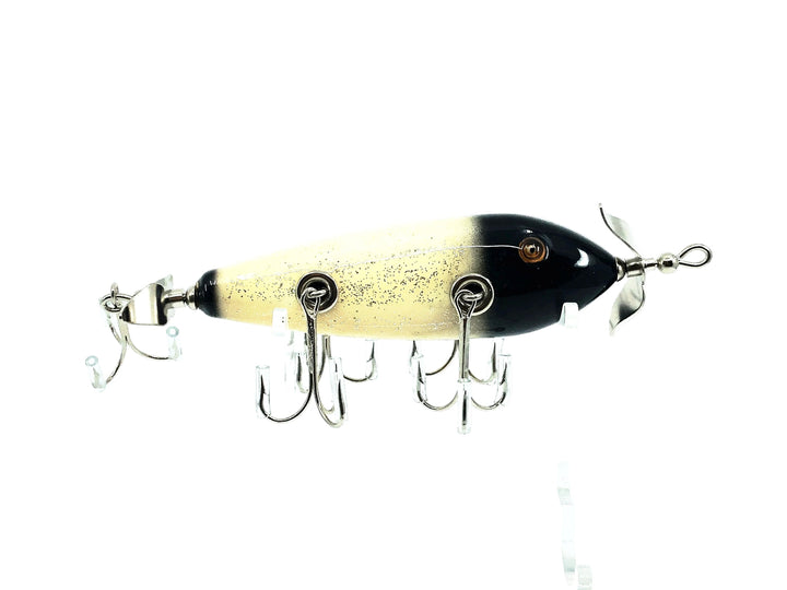 Musky Dan (XXX Lures) 5 Hook, Black Head & Back/White Flitter w/COA