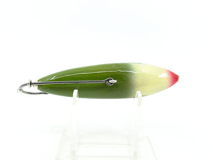 Musky Dan (XXX Lures) Single Hook Pikaroon, Green/White Head Color