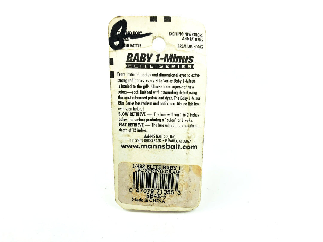 Mann's Baby 1- Minus Elite Series, Spring Craw Color on Card