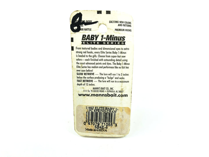 Mann's Baby 1- Minus Elite Series, Spring Craw Color on Card