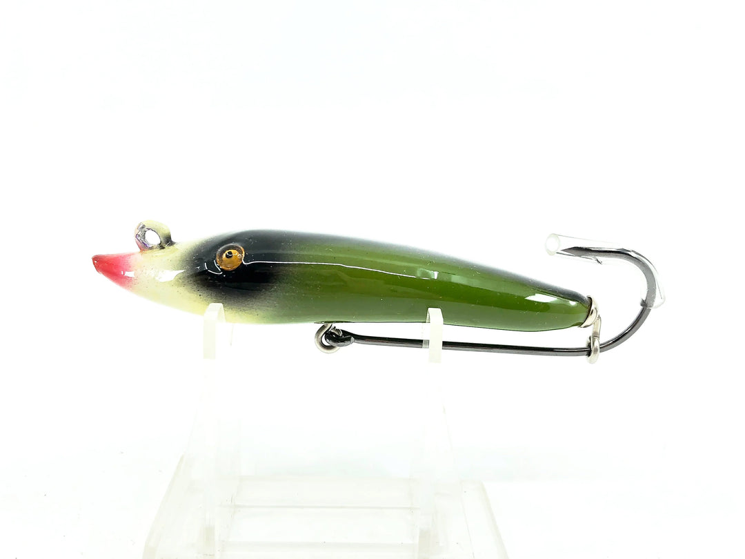 Musky Dan (XXX Lures) Single Hook Pikaroon, Green/White Head Color