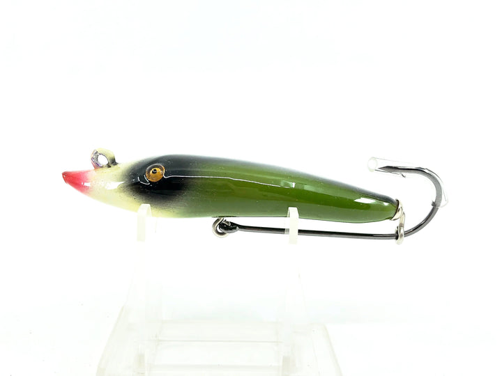 Musky Dan (XXX Lures) Single Hook Pikaroon, Green/White Head Color