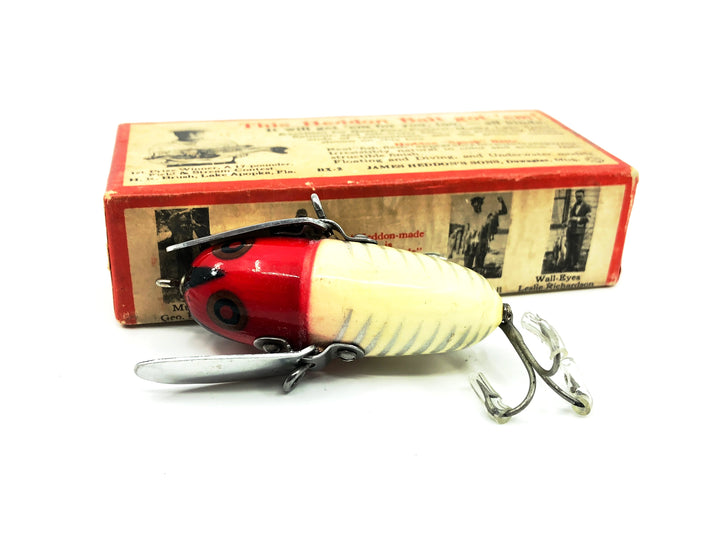 Heddon Crazy Crawler 2120, XRW White & Red Shore Color with Brush Box